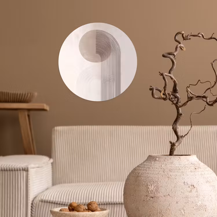 Minimalistisch - Cirkel - Lichtgrijs Wandcirkel behangsticker klein -sfeer1