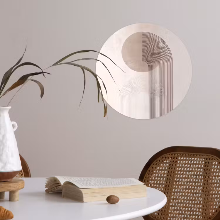 Minimalistisch - Cirkel - Lichtgrijs Wandcirkel behangsticker klein -sfeer3