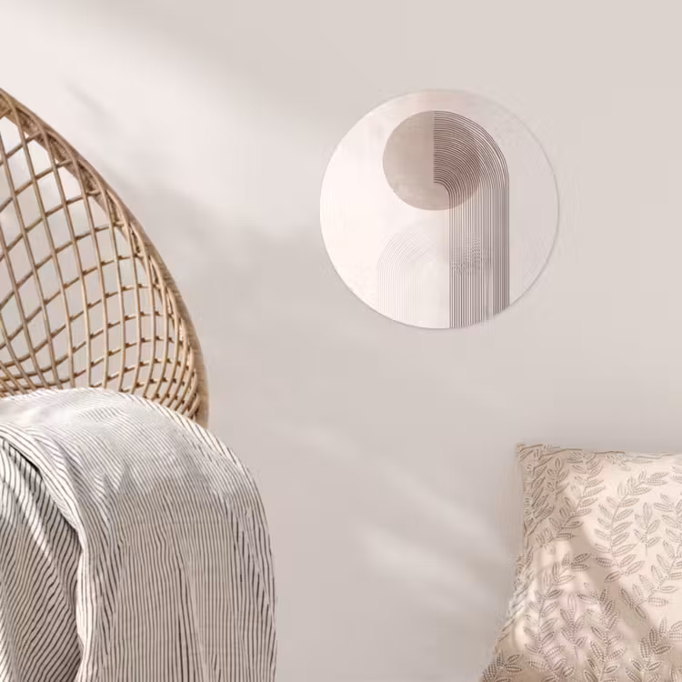 Minimalistisch - Cirkel - Lichtgrijs Wandcirkel behangsticker klein -sfeer4