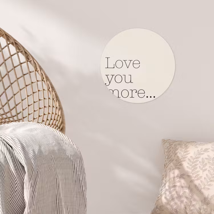 Minimalistisch - Love - Beige Wandcirkel behangsticker klein -sfeer4