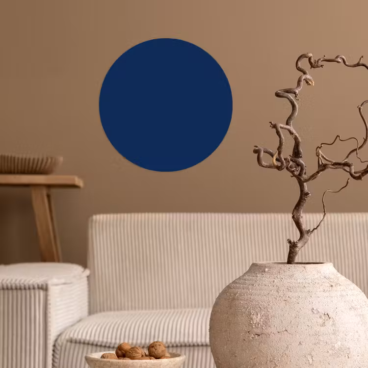 Midnight - Navy - Blauw Wandcirkel behangsticker klein 186 -sfeer1