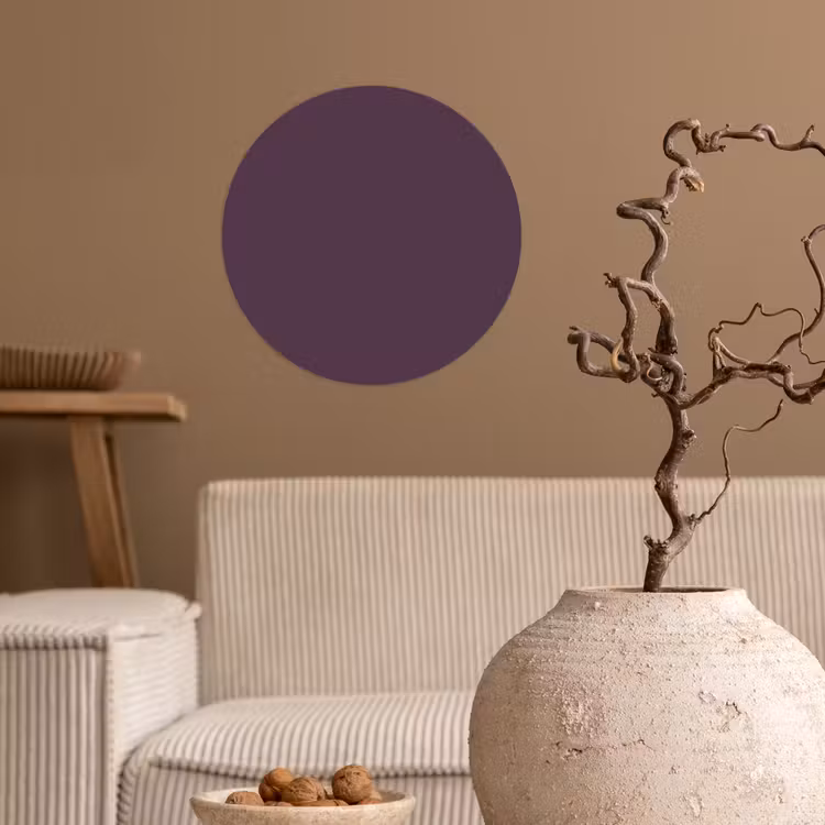 Midnight - Plum - Paars Wandcirkel behangsticker klein 186 -sfeer1