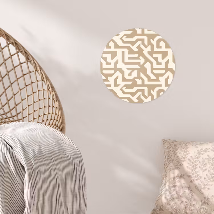 Modern - Abstract - Beige Wandcirkel behangsticker klein 186 -sfeer4