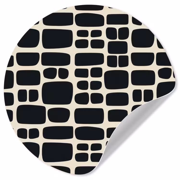 Modern - Organisch - Zwart Wandcirkel behangsticker klein 186 -3d