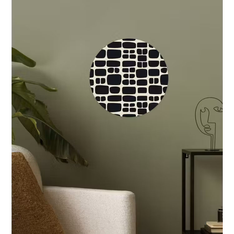 Modern - Organisch - Zwart Wandcirkel behangsticker klein 186 -sfeer2