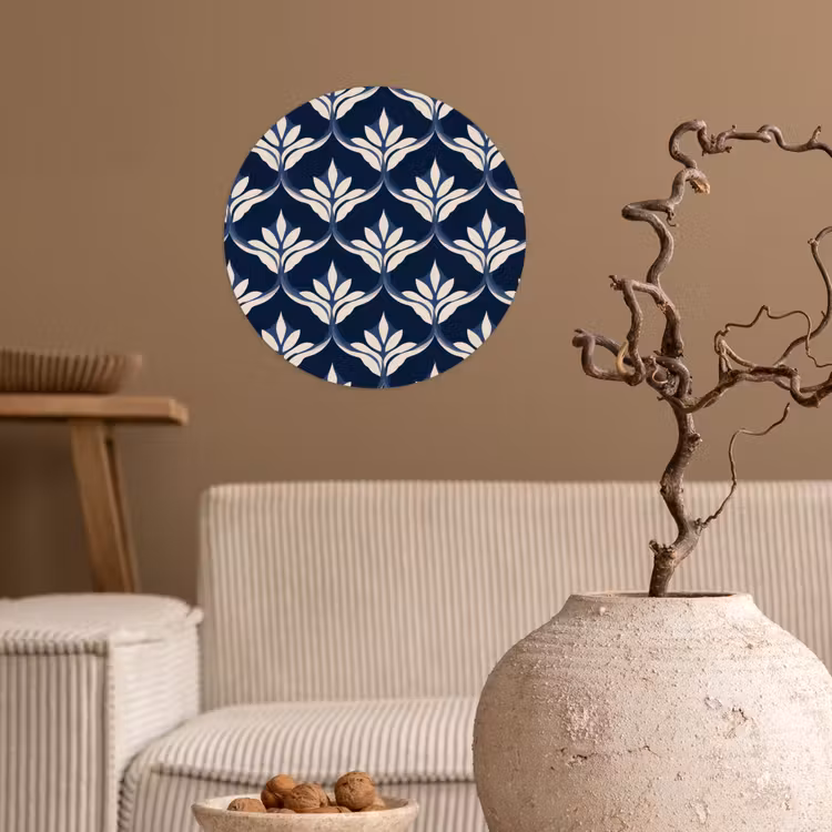 Modern - Ontwerp - Blauw Wandcirkel behangsticker klein 186 -sfeer1