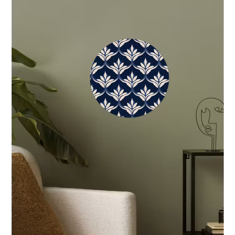 Modern - Ontwerp - Blauw Wandcirkel behangsticker klein 186 -sfeer2