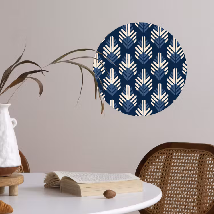 Modern - Patroon - Blauw Wandcirkel behangsticker klein 186 -sfeer3