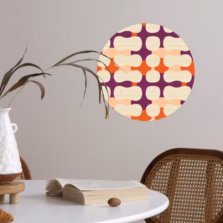 Modern - Patroon - Kleurrijk Wandcirkel behangsticker klein 186 -sfeer3