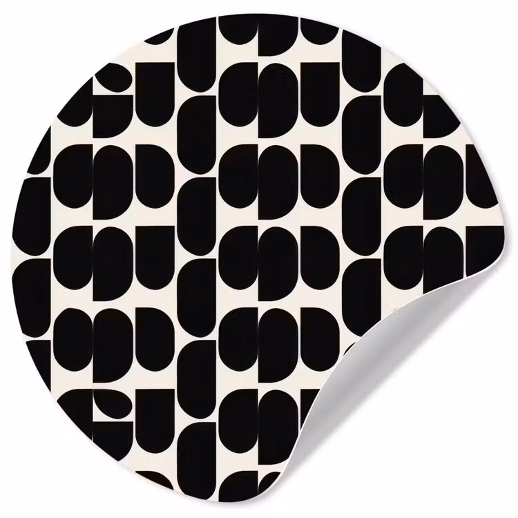 Modern - Patroon - Zwart Wandcirkel behangsticker klein 186 -3d