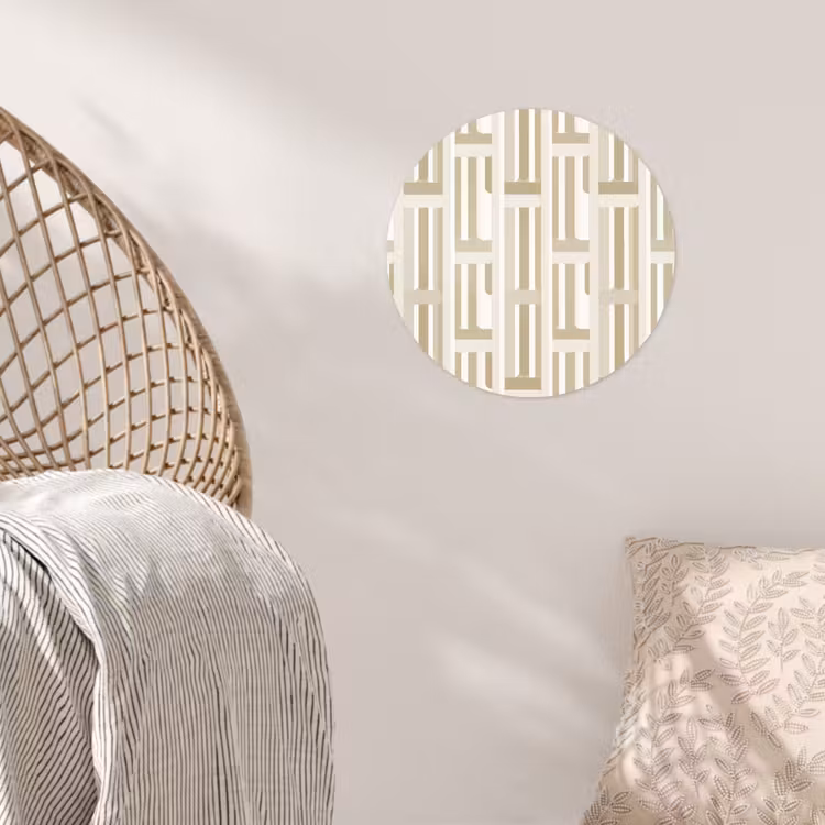 Modern - Geometrisch - Beige Wandcirkel behangsticker klein 186 -sfeer4