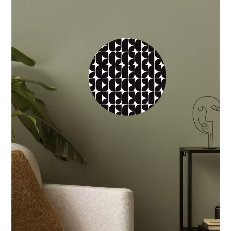 Modern - Geometrisch - Zwart Wandcirkel behangsticker klein 186 -sfeer2