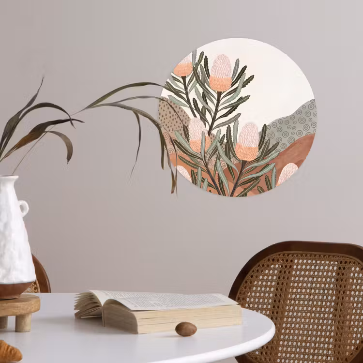 Modern - Heuvels - Terracotta Wandcirkel behangsticker klein -sfeer3