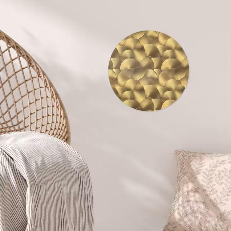 Modern - Cirkel - Goud Wandcirkel behangsticker klein 186 -sfeer4