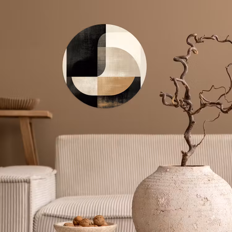 Modern - Vierkant - Vormen Wandcirkel behangsticker klein -sfeer1