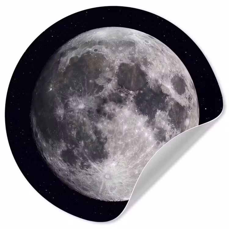 Runde Tapete - Mond – Sterne – Weltraum - Maan - Sterren - Ruimte Wandcirkel behangsticker klein