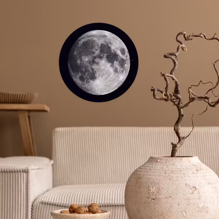 Runde Tapete - Mond – Sterne – Weltraum - Maan - Sterren - Ruimte Wandcirkel behangsticker klein