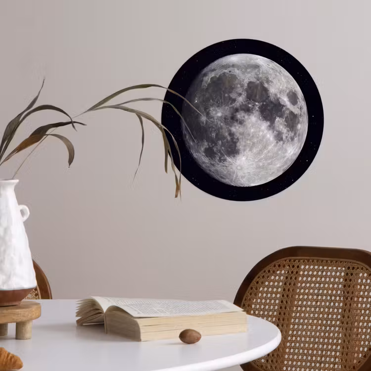 Runde Tapete - Mond – Sterne – Weltraum - Maan - Sterren - Ruimte Wandcirkel behangsticker klein