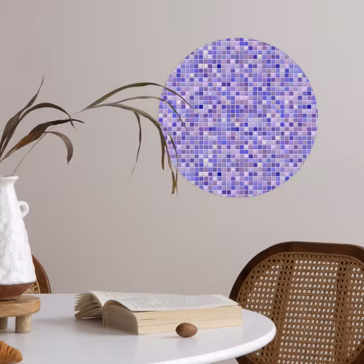 Mozaïek - Tegels - Lila - Amethist Wandcirkel behangsticker klein 186 -sfeer3