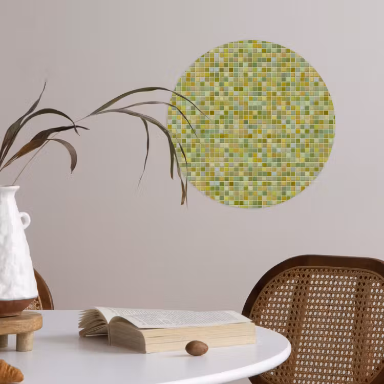 Mozaïek - Patroon - Groen Wandcirkel behangsticker klein 186 -sfeer3
