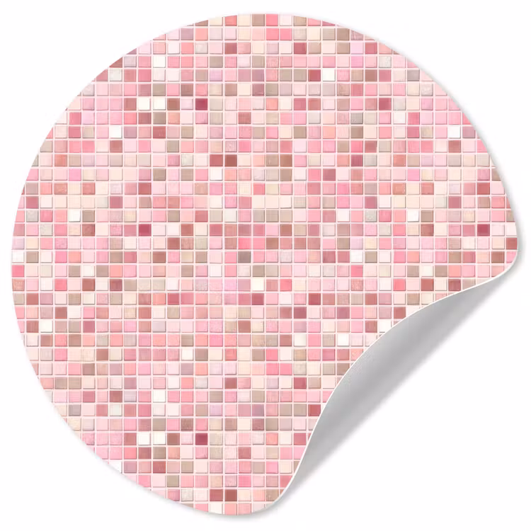 Mozaïek - Patroon - Roze Wandcirkel behangsticker klein 186 -3d