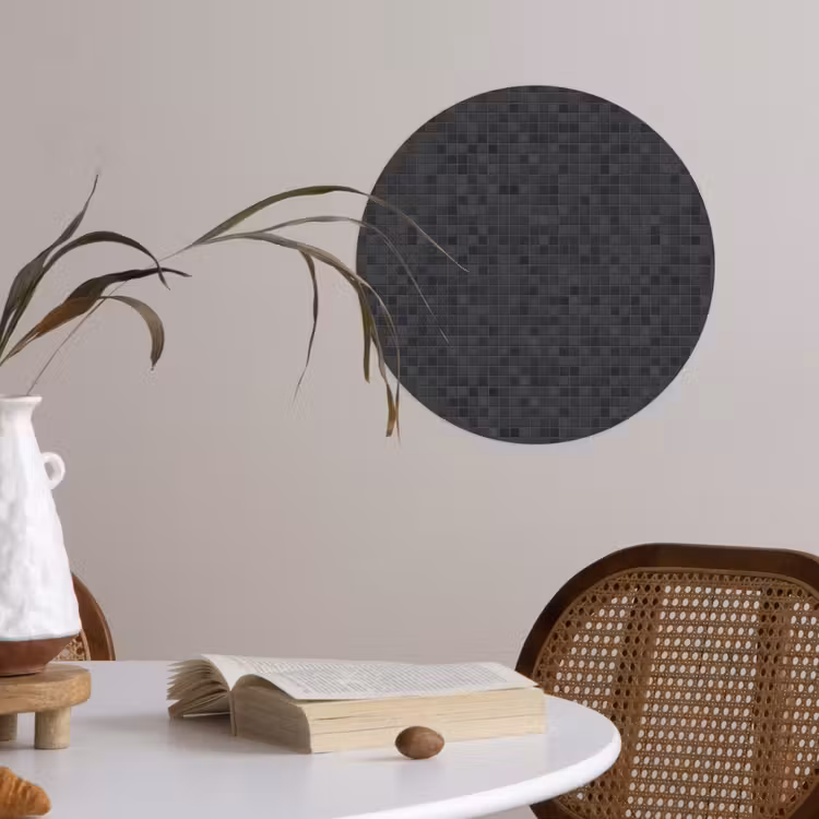 Mozaïek - Patroon - Zwart Wandcirkel behangsticker klein 186 -sfeer3
