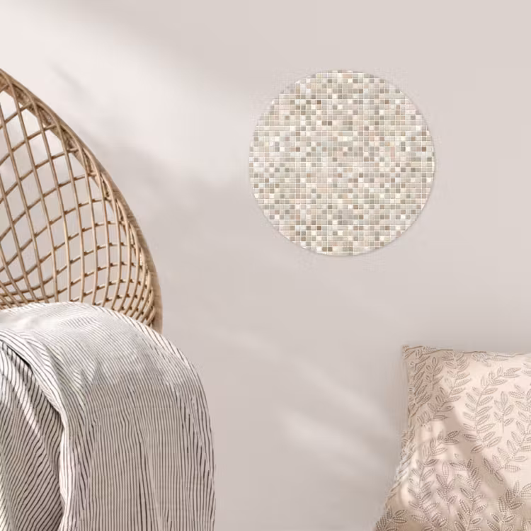 Mozaïek - Patroon- Taupe Wandcirkel behangsticker klein 186 -sfeer4