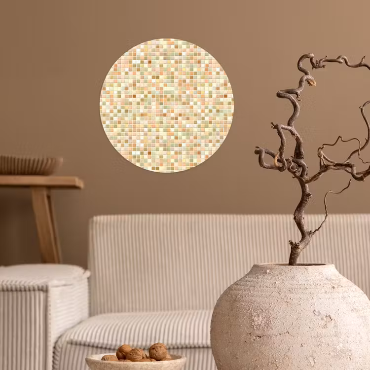 Mozaïek - Patroon - Terracotta Wandcirkel behangsticker klein 186 -sfeer1