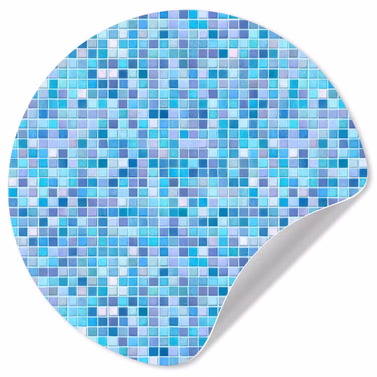 Mozaïek - Patroon - Turquoise Wandcirkel behangsticker klein 186 -3d