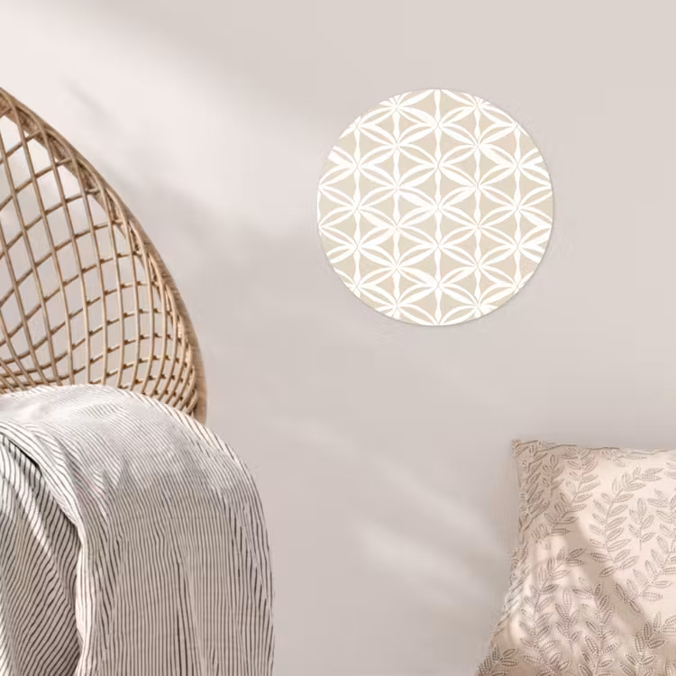 Motief - Modern - Beige Wandcirkel behangsticker klein 186 -sfeer4