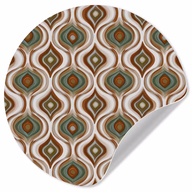 Motief - Patroon - Kleurrijk Wandcirkel behangsticker klein 186 -3d