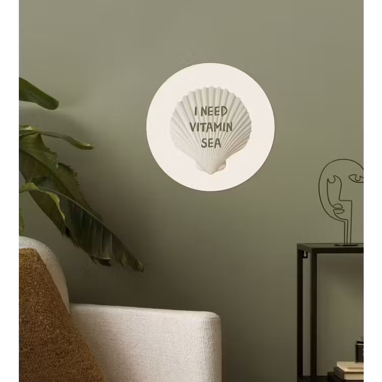 Schelp - Quote - Groen Wandcirkel behangsticker klein -sfeer2