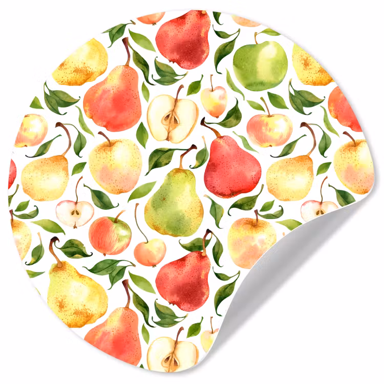 Patroon - Appels - Peren Wandcirkel behangsticker klein 186 -3d