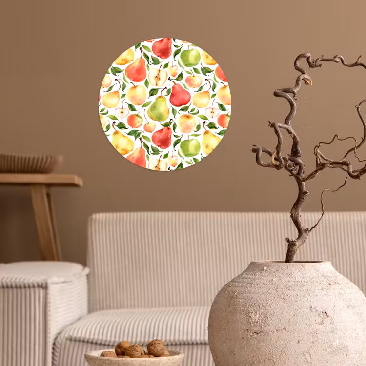 Patroon - Appels - Peren Wandcirkel behangsticker klein 186 -sfeer1