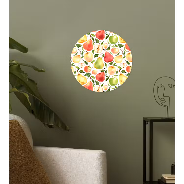 Patroon - Appels - Peren Wandcirkel behangsticker klein 186 -sfeer2