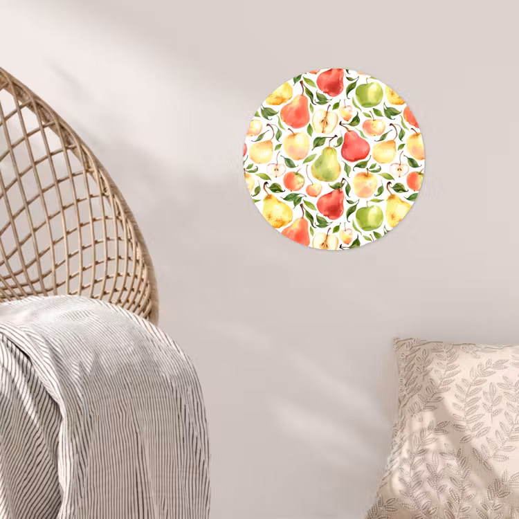 Patroon - Appels - Peren Wandcirkel behangsticker klein 186 -sfeer4