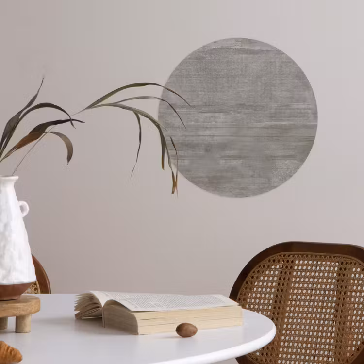 Patroon - Beton - Grijs Wandcirkel behangsticker klein 186 -sfeer3