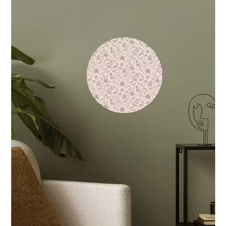 Patroon - Bloemen - Paars Wandcirkel behangsticker klein 186 -sfeer2