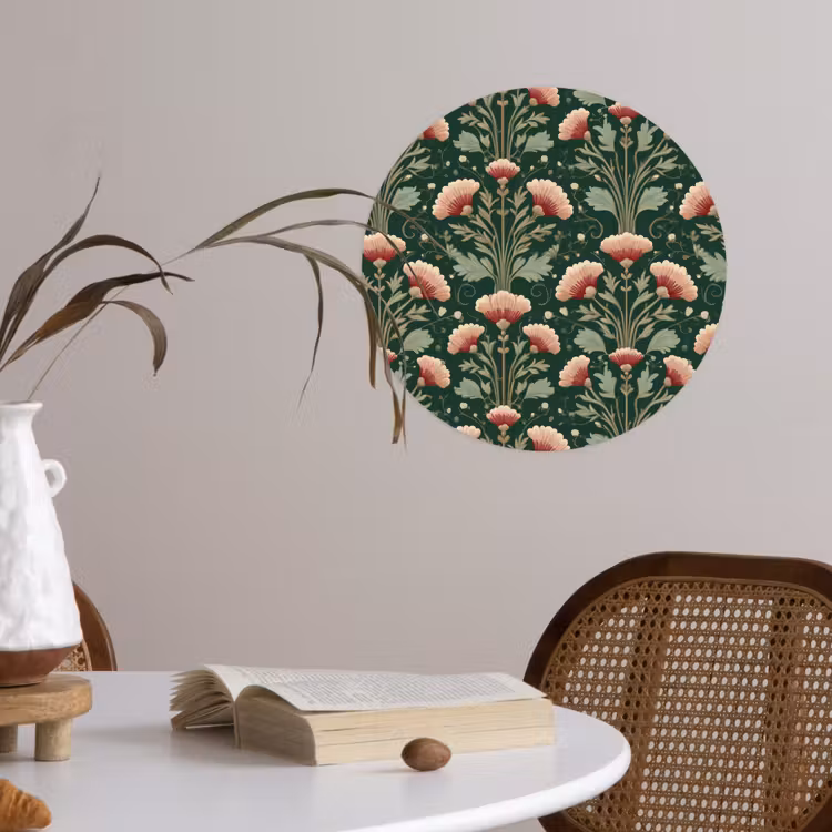 Patroon - Botanisch - Kleurrijk Wandcirkel behangsticker klein 186 -sfeer3