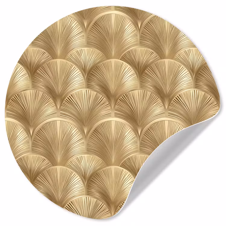 Patroon - Waaier - Goud Wandcirkel behangsticker klein 186 -3d