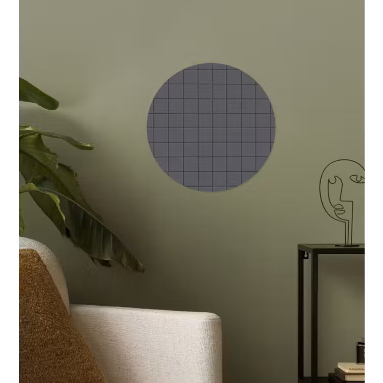 Patroon - Tegel - Grafiet - Grijs Wandcirkel behangsticker klein 186 -sfeer2