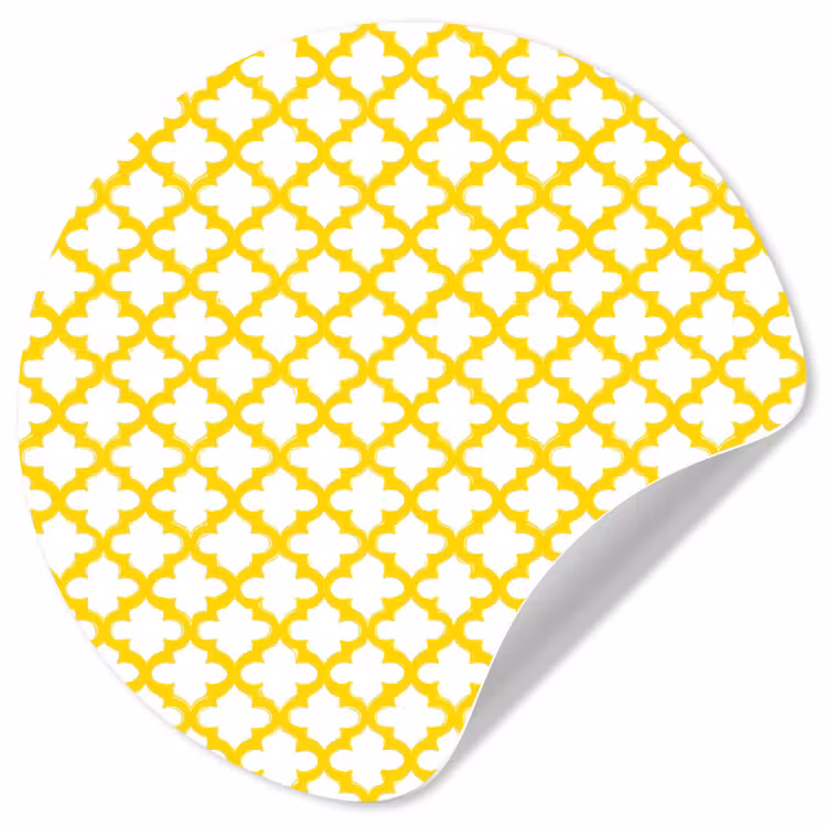 Patroon - Geometrisch - Klassiek - Geel Wandcirkel behangsticker klein 186 -3d