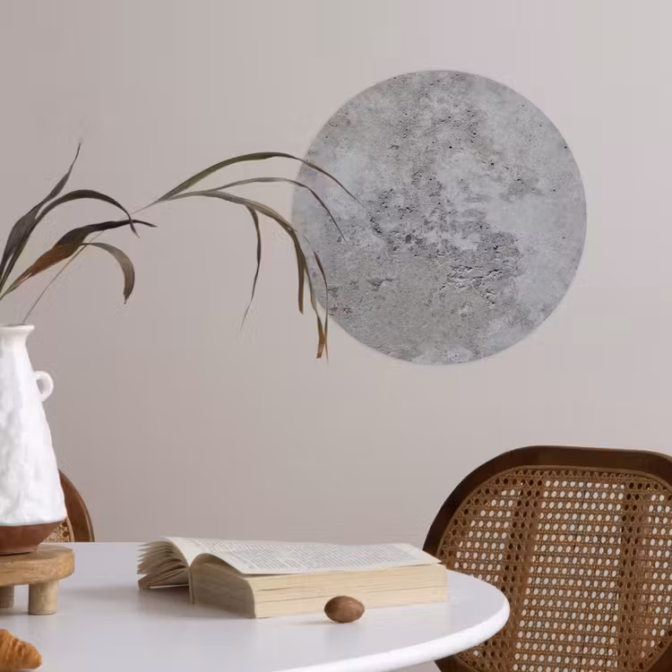 Patroon - Grijs - Oud - Beton Wandcirkel behangsticker klein 186 -sfeer3