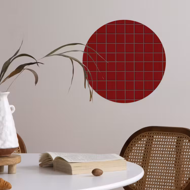 Patroon - Tegels - Burgundy Wandcirkel behangsticker klein 186 -sfeer3