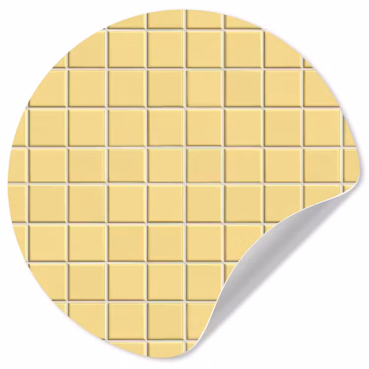 Patroon - Tegels - Geel Wandcirkel behangsticker klein 186 -3d