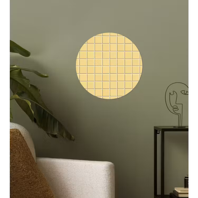 Patroon - Tegels - Geel Wandcirkel behangsticker klein 186 -sfeer2
