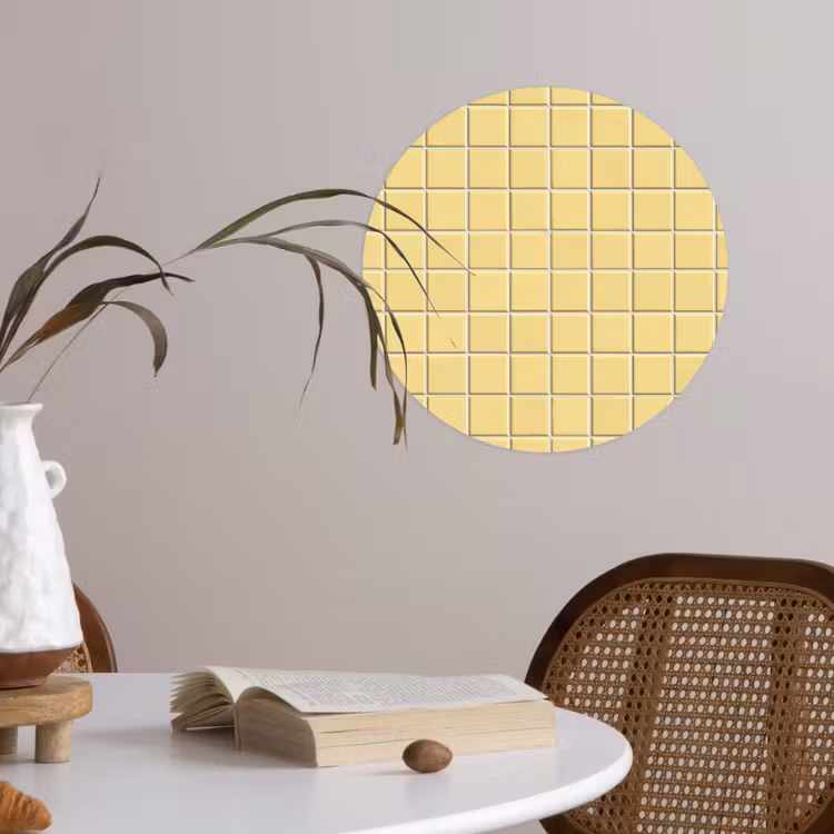 Patroon - Tegels - Geel Wandcirkel behangsticker klein 186 -sfeer3