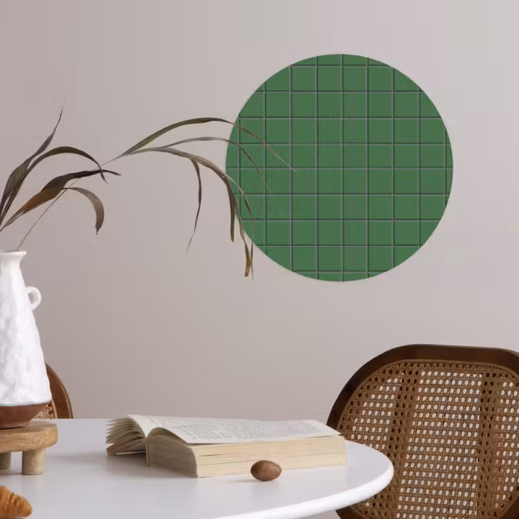 Patroon - Tegels - Groen Wandcirkel behangsticker klein 186 -sfeer3