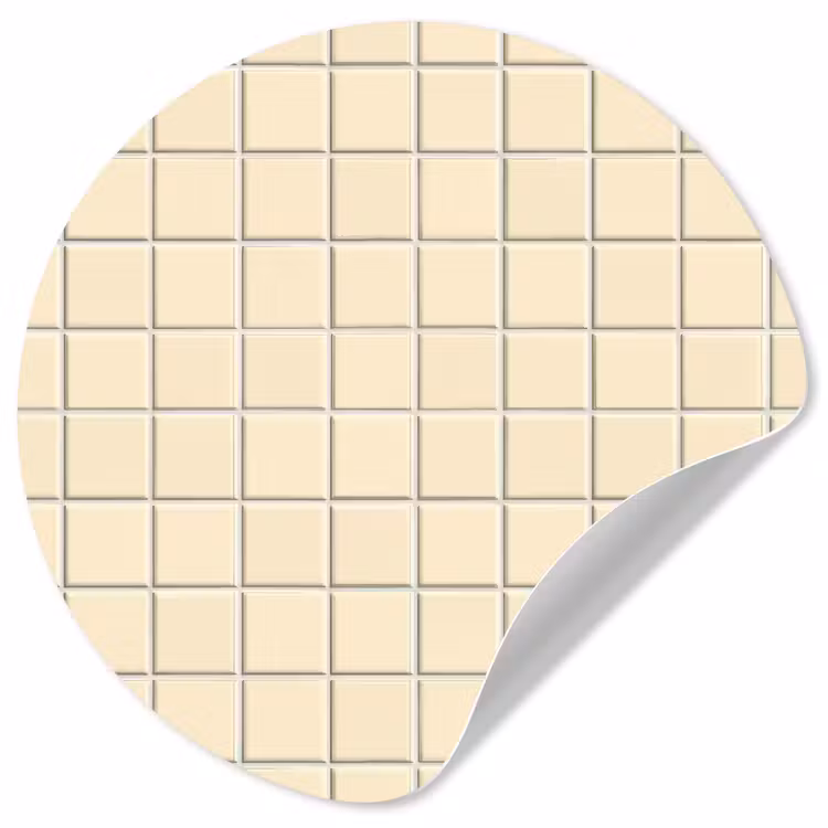 Patroon - Tegels - Gebroken - Wit Wandcirkel behangsticker klein 186 -3d
