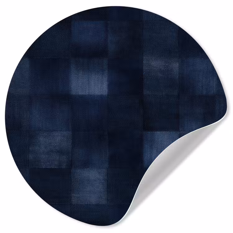 Patroon - Ruit - Marineblauw Wandcirkel behangsticker klein 186 -3d